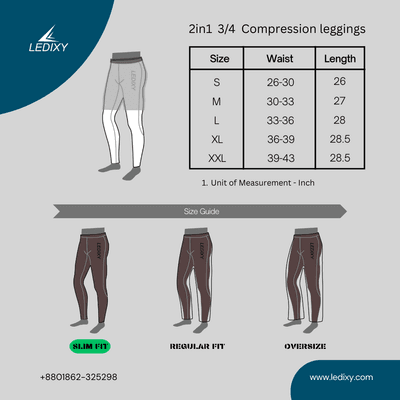 2in1 3/4 Compression Leggings + Shorts Dark Maroon_img_1